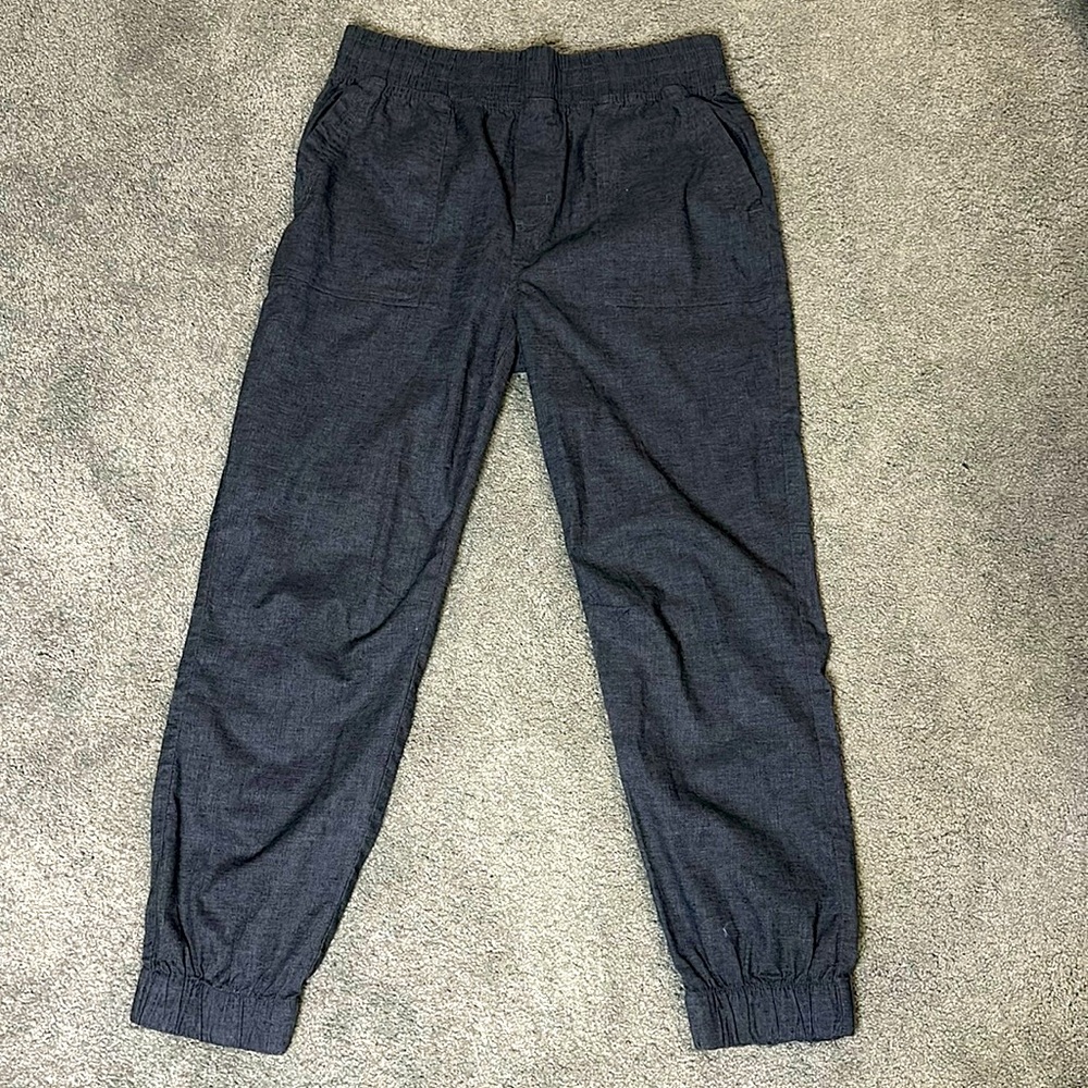 PRANA Mantra Jogger Womens Medium Coal Gray Hemp Blend Pull On Pant